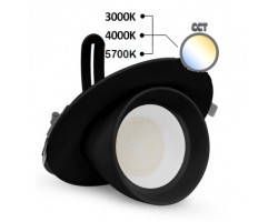 Foco orientable empotrar LED SMD 38W CCT, corte 160mm, Blanco ó Negro